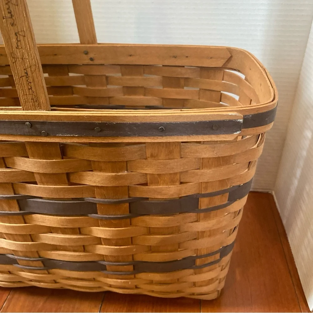 VTG J. W. Collection Longaberger Bread & Milk handwoven Basket 15x17”
